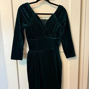 Vixen by Micheline Pitt Starlet Wiggle velvet hunter green